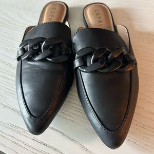 Espirit Petrona ballet flat black mule size 10 EUC